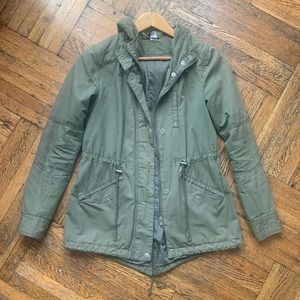 H&m green parka coat